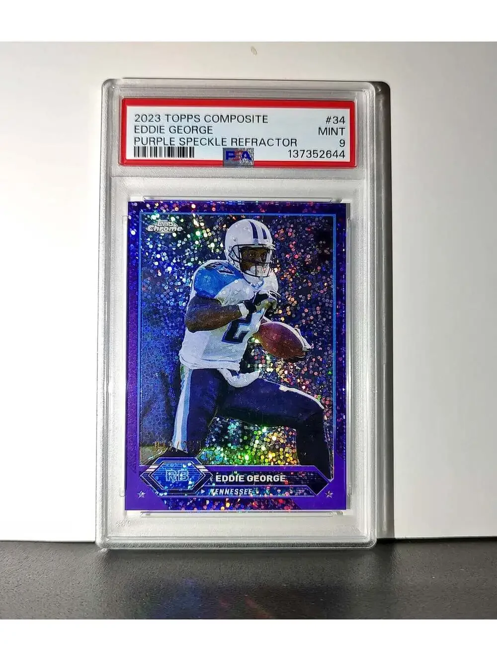 Eddie George 2023 Topps Chrome 012/250 #34 Purple Speckle Refractors PSA 9 Mint